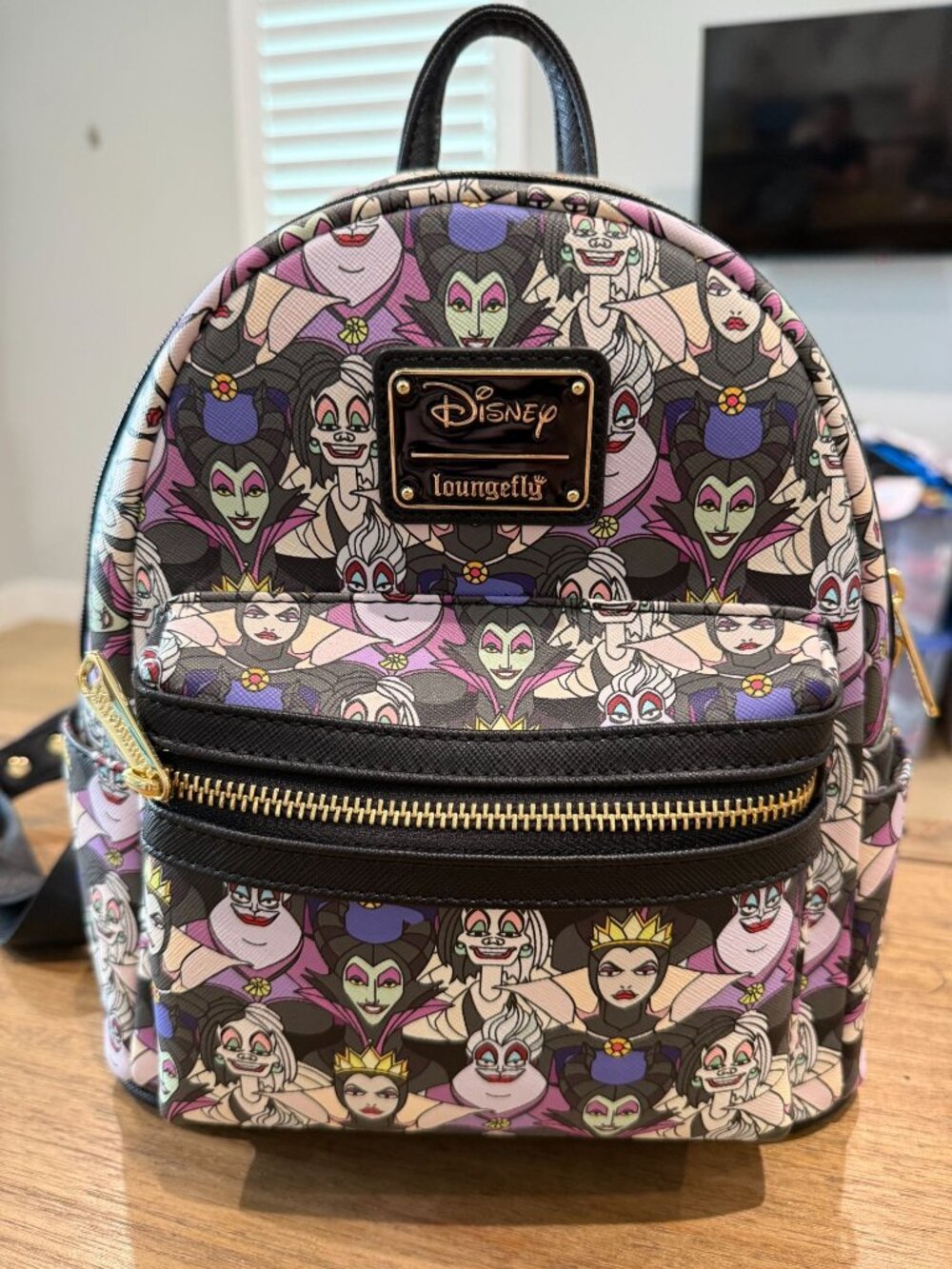 Loungefly Disney Villains All Over Print Mini Backpack featuring Maleficent, Urs